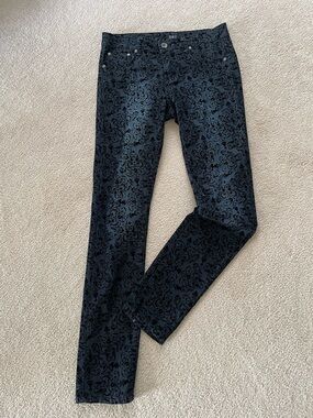 Women's  Navy / Black Patterned Jeans